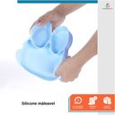 Ver imagem 3 de Prato Infantil Bebê Introdução Alimentar C/ 3 Divisórias Sapinho Azul