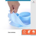 Ver imagem 4 de Prato Infantil Bebê Introdução Alimentar C/ 3 Divisórias Sapinho Azul