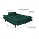 Ver imagem 7 de Sofá Cama Vancouver 3 Lugares Império Reclinável Casal Pés Madeira Suede Verde 403