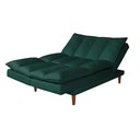 Ver imagem 2 de Sofá Cama Vancouver 3 Lugares Império Reclinável Casal Pés Madeira Suede Verde 403