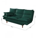 Ver imagem 6 de Sofá Cama Vancouver 3 Lugares Império Reclinável Casal Pés Madeira Suede Verde 403