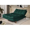 Ver imagem 1 de Sofá Cama Vancouver 3 Lugares Império Reclinável Casal Pés Madeira Suede Verde 403
