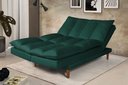Ver imagem 1 de Sofá Cama Vancouver 3 Lugares Império Reclinável Casal Pés Madeira Suede Verde 403