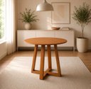 Ver imagem 3 de Mesa de Jantar Redonda Freijó c/ Base em Madeira Maciça 60cm