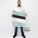 Ver imagem 3 de Quadro Decorativo em Canvas Geométrico Branco e Azul TaColado Chassi 90 x 60cm