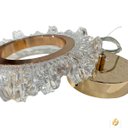 Ver imagem 4 de Pendente Sol Redondo Aurola Anel Dourado Led 3 Cores Multicor 7w Bivolt