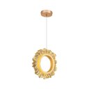Ver imagem 1 de Pendente Sol Redondo Aurola Anel Dourado Led 3 Cores Multicor 7w Bivolt