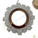 Ver imagem 5 de Pendente Sol Redondo Aurola Anel Dourado Led 3 Cores Multicor 7w Bivolt