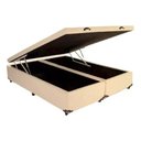 Ver imagem 1 de Base Box Bau Bipartido Casal Suede Premium Santo Box Bipartido 47x138x188:bege