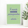 Quadro Decorativo - A mente é como um paraquedas, só funciona se estiver aberta:Branco - 2