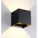 Ver imagem 1 de Arandela Led Facho Regulável 6w Branco Quente 3000k Preto Ip65 Alumínio Bivolt