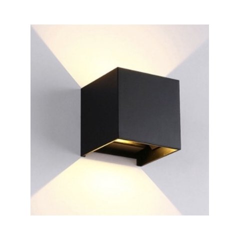 Arandela Led Facho Regulável 6w Branco Quente 3000k Preto Ip65 Alumínio Bivolt