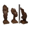Trio Escultura Estátua Não Vejo, Não Falo, Não Ouço Marrom com Patina Dourada - 4
