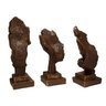 Trio Escultura Estátua Não Vejo, Não Falo, Não Ouço Marrom com Patina Dourada - 3