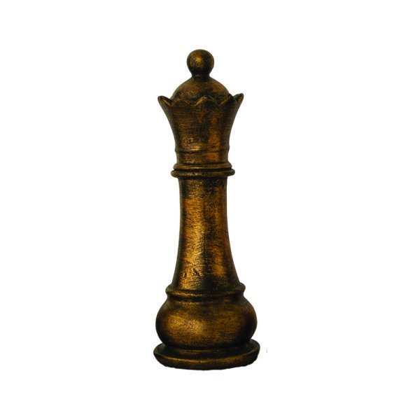 Pino Decorativo Xadrez Dama Preto com Patina Dourada - 1