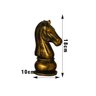 Pino Decorativo Xadrez Cavalo Preto com Patina Dourada - 2