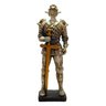 Estatueta Guerreiro Medieval com Espada G Branco Envelhecido Dourado - 1