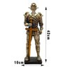 Estatueta Guerreiro Medieval com Espada G Branco Envelhecido Dourado - 2