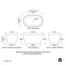 Ver mais imagens de Banheira Freestanding Imersao Aragonita Pingoo.casa - Branco