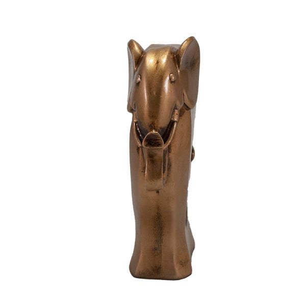 Estatueta Escultura Elefante Vazado Dourado Rose Envelhecido - 2