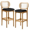 Ver imagem 1 de Kit 02 Banquetas Altas Para Cozinha Bancada Sala Tela Betta Fixa L02 Couríssimo Preto - Lyam Lyam De