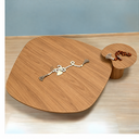 Ver imagem 1 de Mesa de Centro Frittella Orgânica 120x110cm + Lateral 51cm - Freijó