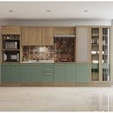 Ver imagem 1 de Armário de Cozinha Modulada Completa 08 Peças 4,00m Botanic Kappesberg - Nogueira/verde Oliva
