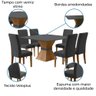 Conjunto de Mesa Sala de Jantar Mônaco com 6 Cadeiras Carvalho/Cinza Quadrada 1,36m Dobuê - 12