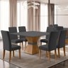 Conjunto de Mesa Sala de Jantar Mônaco com 6 Cadeiras Carvalho/Cinza Quadrada 1,36m Dobuê - 8