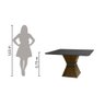 Conjunto de Mesa Sala de Jantar Mônaco com 6 Cadeiras Carvalho/Cinza Quadrada 1,36m Dobuê - 6