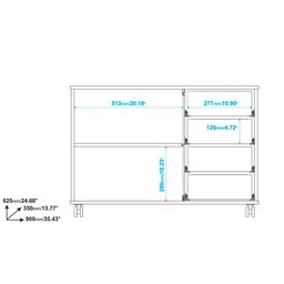Balcão em MDP com 1 Prateleira 4 Gavetas e 4 Pés com Rodízio BRV Móveis - 4