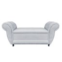 Ver imagem 2 de Recamier com Baú Grécia Namoradeira Calçadeira Suede Cinza