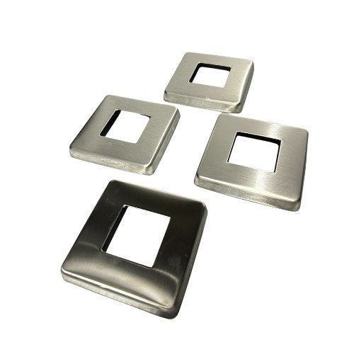 Canopla Quadrada Estampada 50x50mm Inox 304:escovado - 5