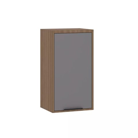 Armário Cozinha Aéreo 1 Porta 40 - Módulo Cozinha Aspen - Luciane 0407:vanilla / Cinza Puro