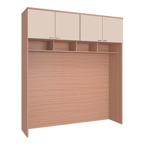 Guarda Roupa Modulado Ponte 4 Portas 2450x1730mm Setiba Plus Rimo Carvalho/palha
