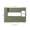 Ver imagem 3 de Cozinha Modulada Celeste Kappesberg 100% Mdf Nogueira/verde 340cm