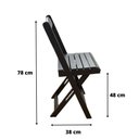 Ver imagem 4 de Conjunto Dobrável 70x70 com 4 Cadeiras Preto