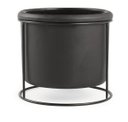 Ver imagem 1 de Cachepot em Cimento Cor Preta com Suporte em Metal Peq. Mart