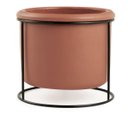 Ver imagem 1 de Cachepot Em Cimento Cor Terra com Suporte Em Metal Peq. Mart