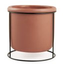 Ver imagem 1 de Cachepot Em Cimento Cor Terra com Suporte Em Metal Médio Mart