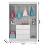 Guarda-Roupa 4 Portas e Cômoda Infantil New Cristal Branco Wengue - Canaã - 3