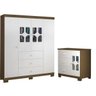 Guarda-Roupa 4 Portas e Cômoda Infantil New Cristal Branco Wengue - Canaã - 1