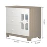 Guarda-Roupa 4 Portas e Cômoda Infantil New Cristal Branco Wengue - Canaã - 2