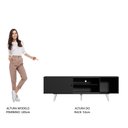 Ver mais imagens de Rack Madesa Dubai para Tv até 65 Polegadas com Pés - Preto/branco