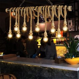 Pendente Lustre Luminária Rústico Corda 2 Lâmpadas 1,80m - 2
