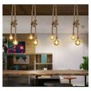 Ver imagem 4 de Pendente Lustre Luminária Rústico Corda 2 Lâmpadas 1,80m