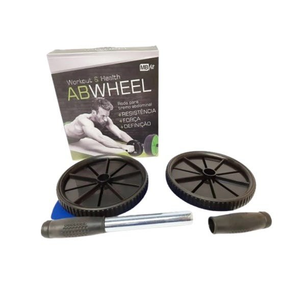 Roda Abdominal Exercícios Fitness Ab Wheel + Tapete | Preto - 2