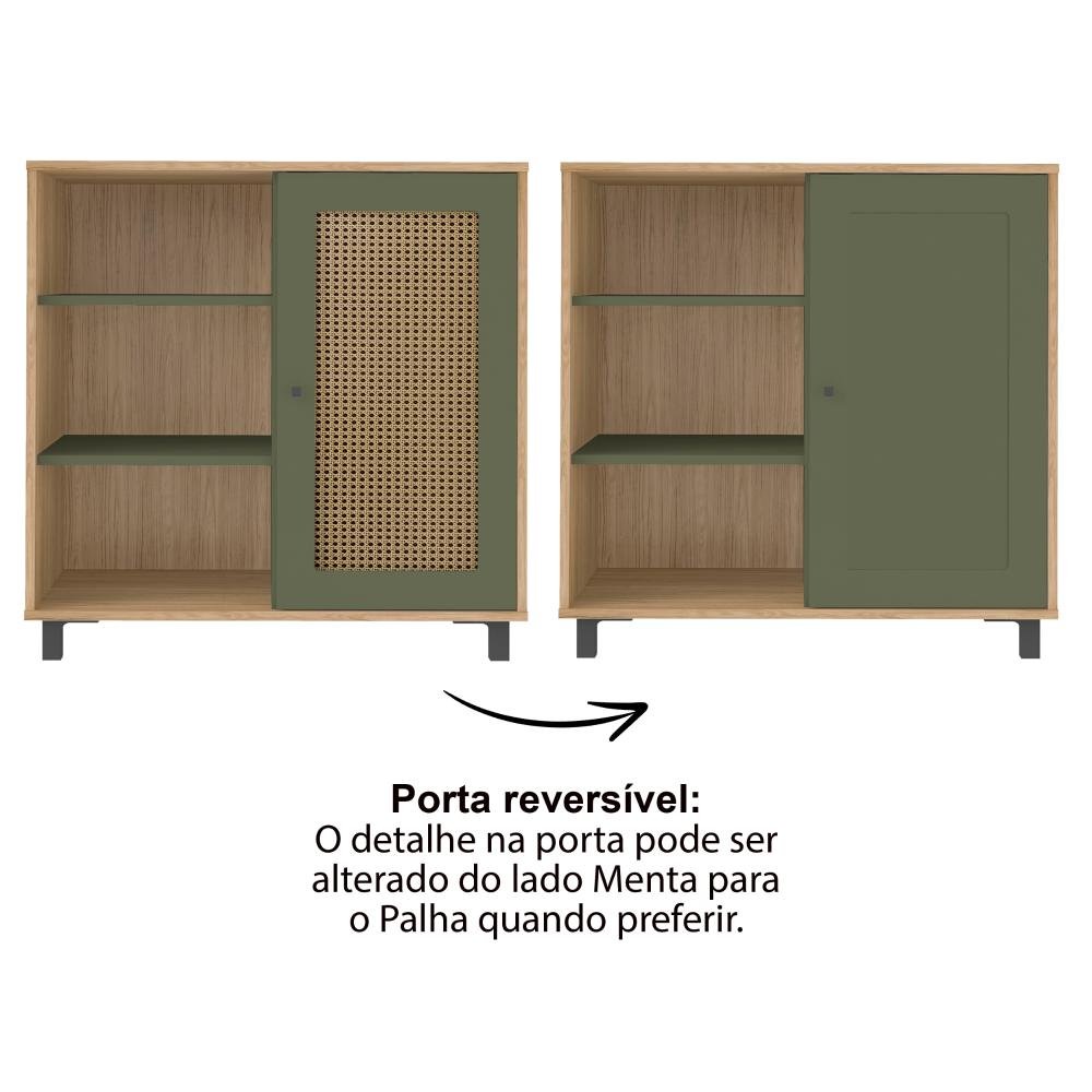 Conjunto para Sala com Rack e Buffet Charlotte Carvalho/menta Artely - 2