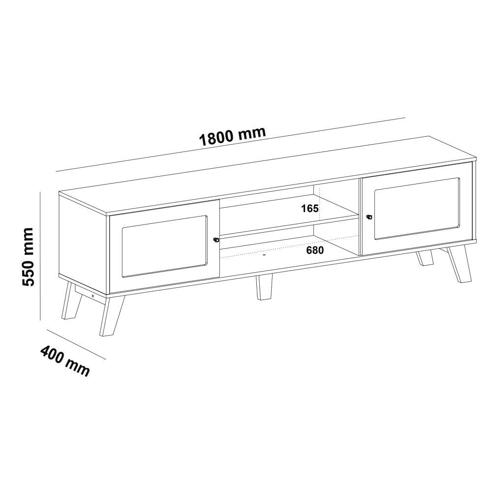 Conjunto para Sala com Rack e Buffet Charlotte Carvalho/menta Artely - 7