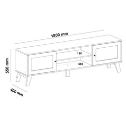 Conjunto para Sala com Rack e Buffet Charlotte Carvalho/menta Artely - 7